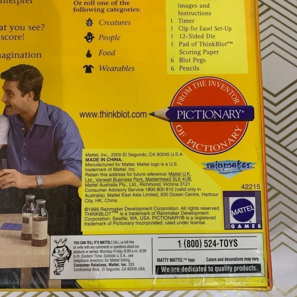 Mattel Games ThinkBlot Family Board Game What Can You‎ Spot in a Blot New